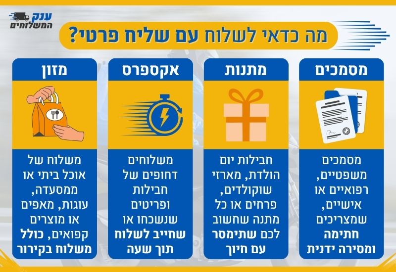 מה כדאי לשלוח עם שליח פרטי