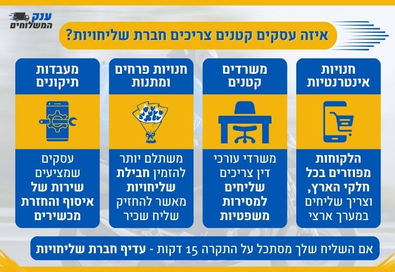 איזה עסקים קטנים צריכים חברת שליחויות